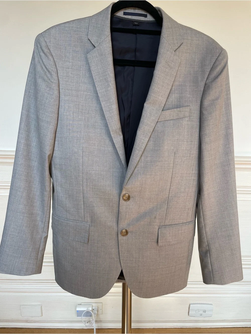 J. Crew Light Gray Two-Button Italian Super 120's Loro Piana Wool Suit Jacket